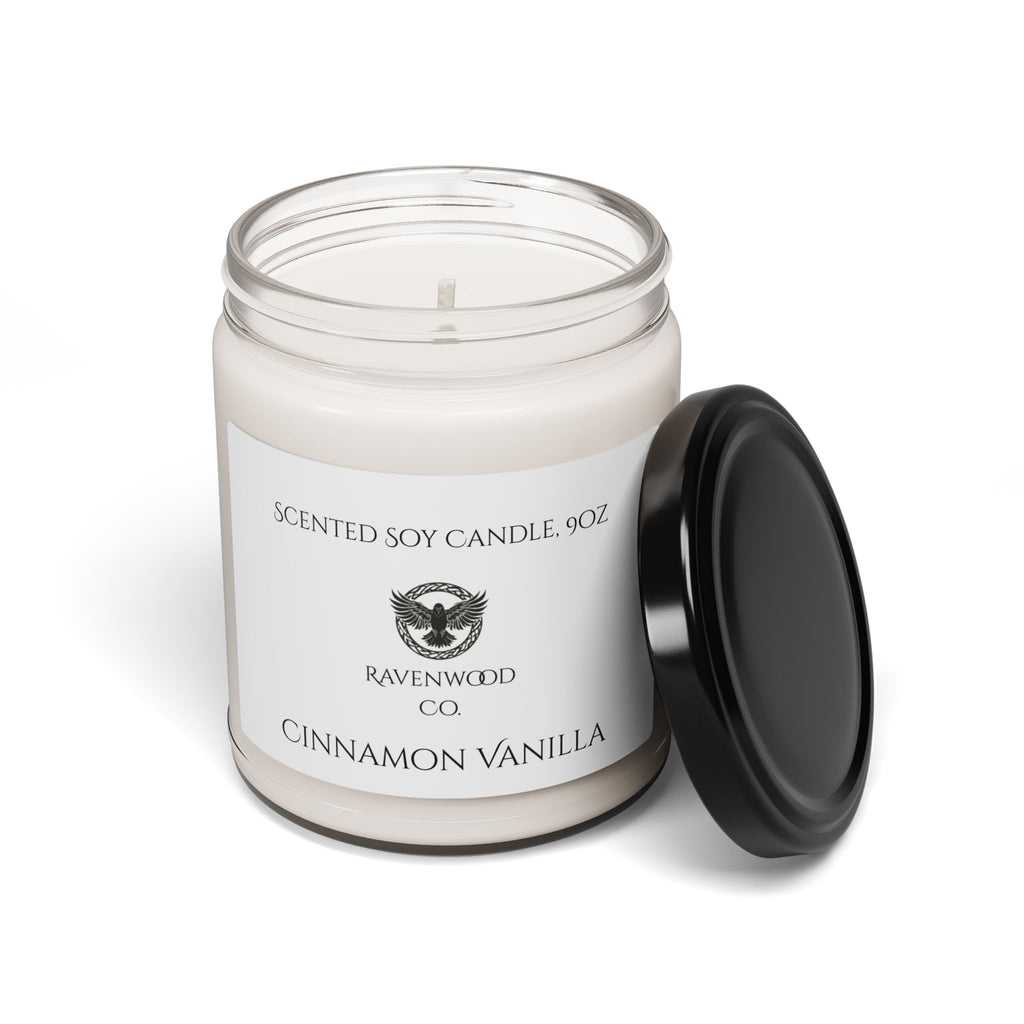 Cosy Ravenwood Scented Candle (Christmas Warmth, Cinnamon Vanilla, White Sage, Clean Cotton)
