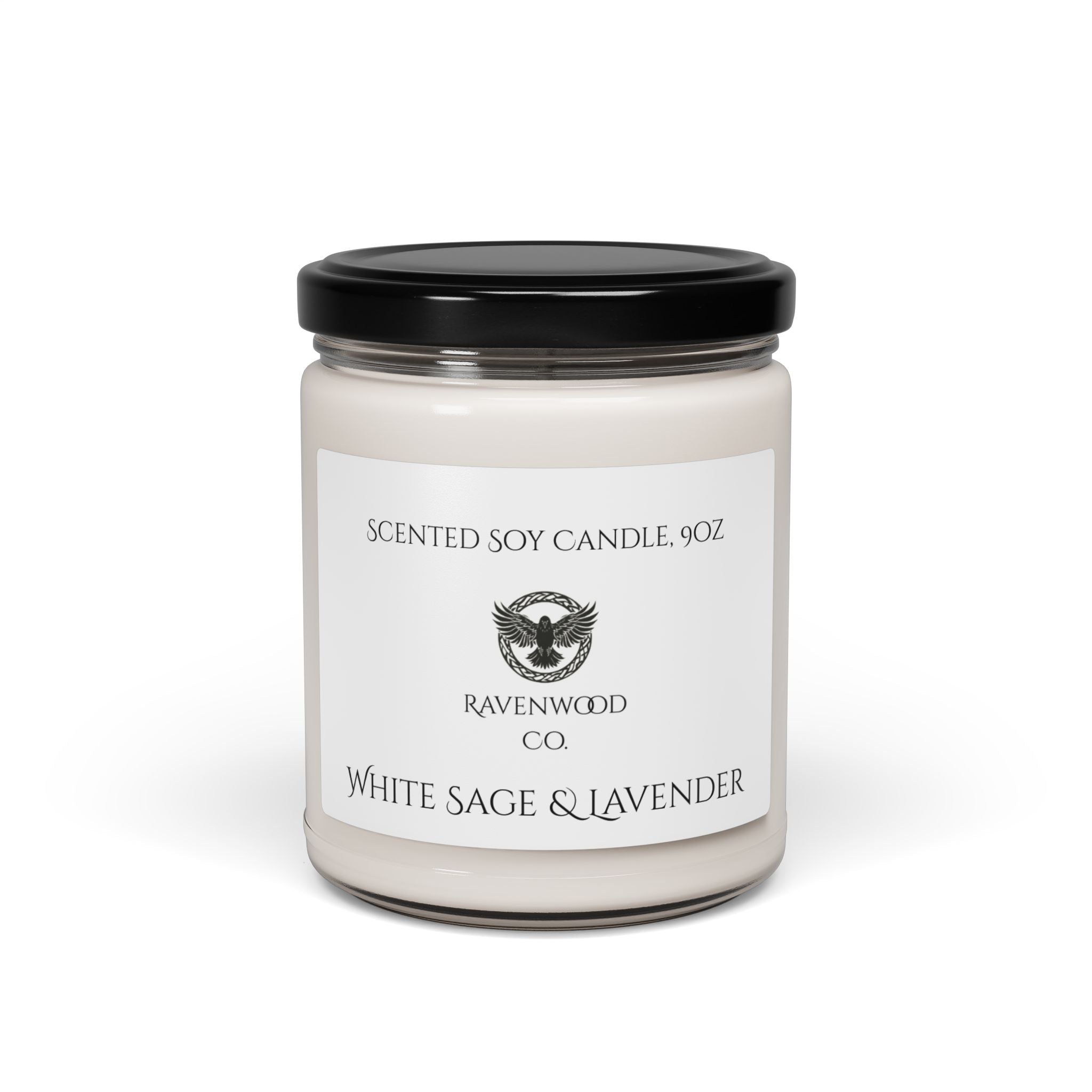 Cosy Ravenwood Scented Candle (Christmas Warmth, Cinnamon Vanilla, White Sage, Clean Cotton)