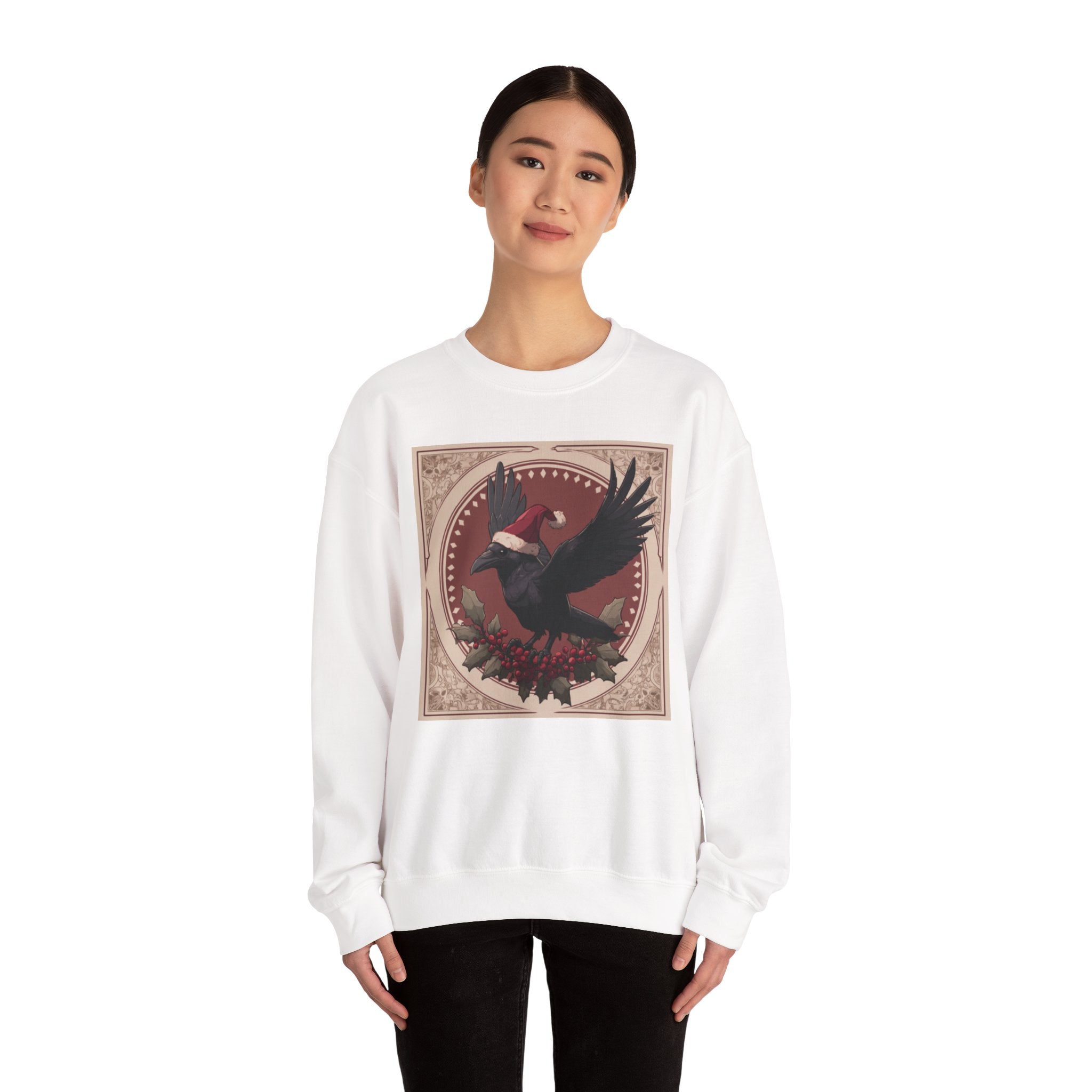 Nox Ravenwood Cozy Christmas Jumper — Unisex Heavy Blend Crewneck Sweatshirt | Cute Gothic Holiday Sweater