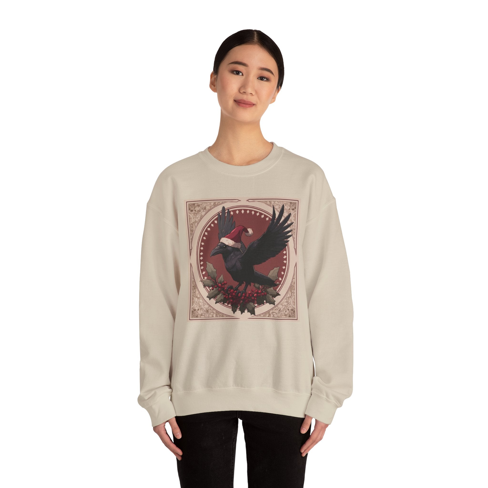 Nox Ravenwood Cozy Christmas Jumper — Unisex Heavy Blend Crewneck Sweatshirt | Cute Gothic Holiday Sweater